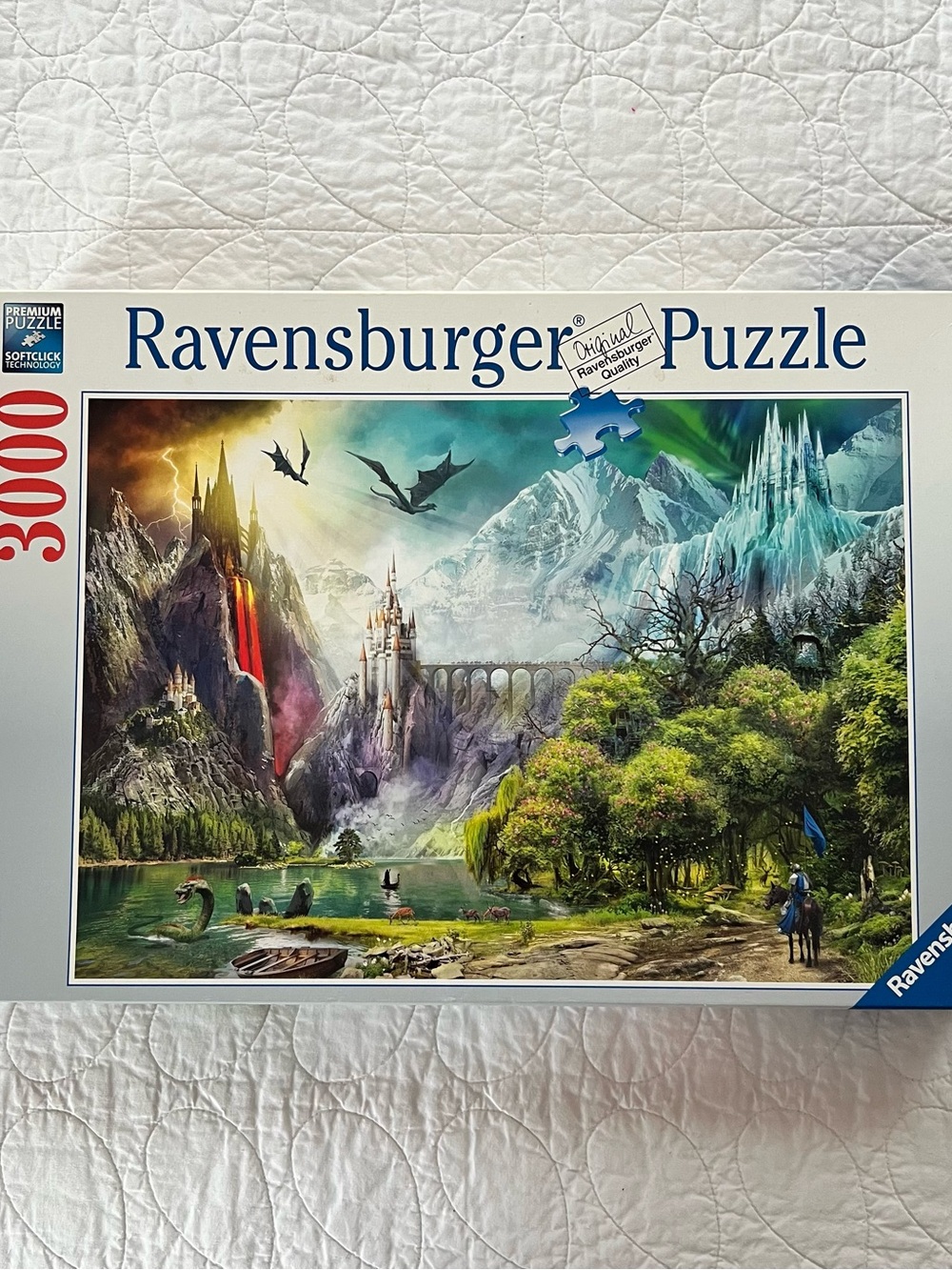 Ravensburger NEW “Reign of Dragons” 3000 Pc Puzzle Medieval Fantasy Castle Scene